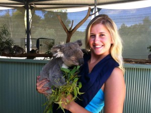 Tamzin with a koala