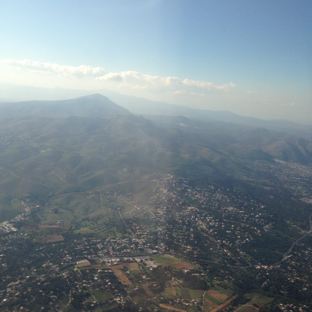 View from Ryanair - take off from Athens International Airport
