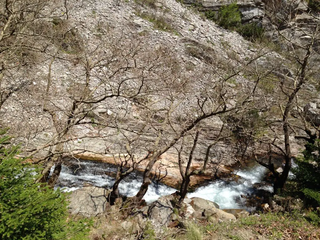 Water flowing through the Argafa Mountains, hiking from Montanema Handmade Village