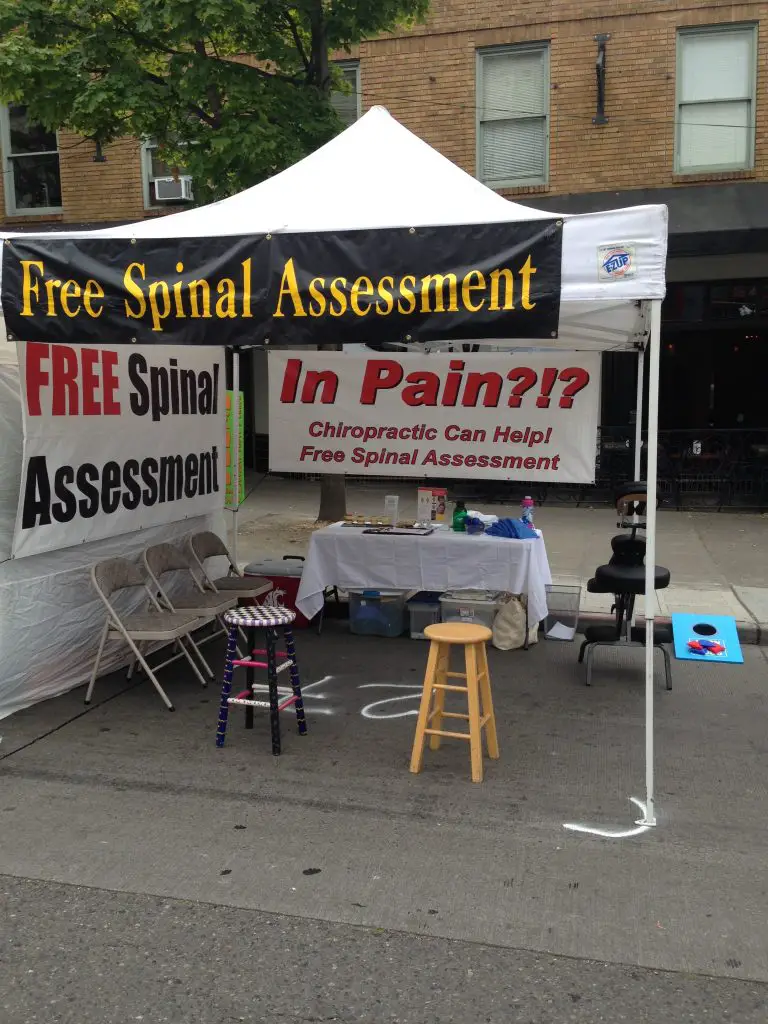 The resident Chiropractor - recognising that it pays to offer cheap treatments. Good marketing