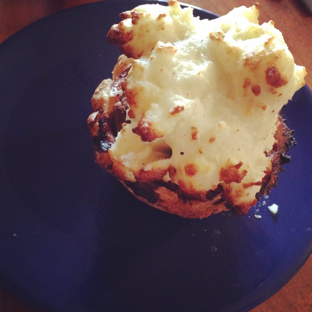 Meatloaf muffin with potato frosting at the Ripple Cafe, West Seattle