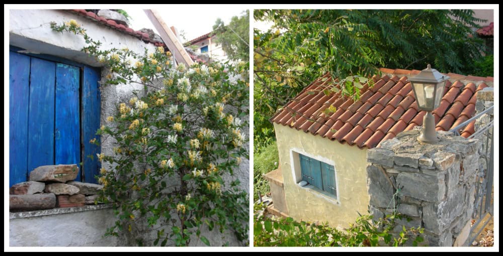 Pretty houses of the Chora of Alonissos island, Greece