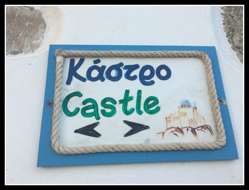 Helpful sign on the way to the Kastro of Astypalea island, Greece