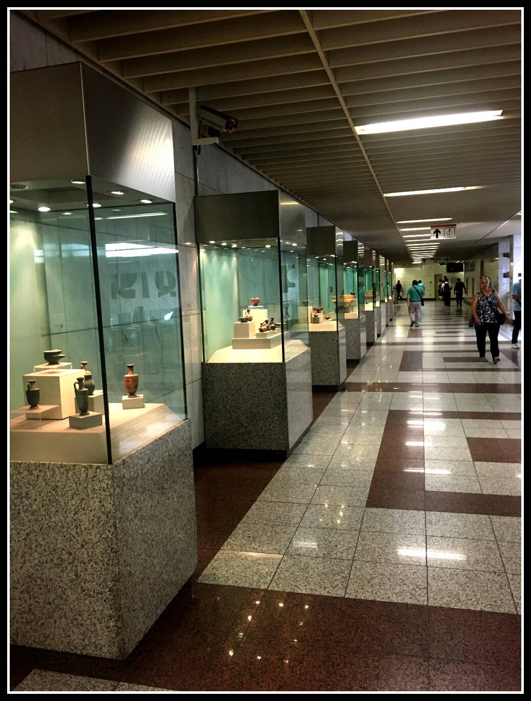 Artefacts inside the Athens metro