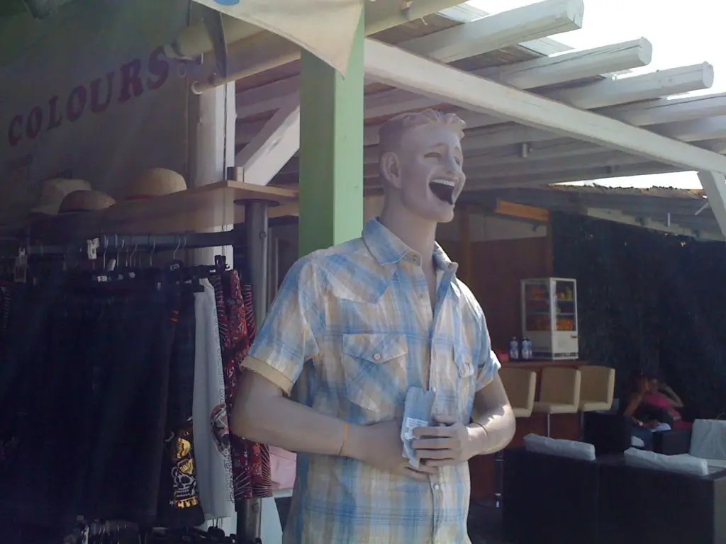 Laughing mannequin on Paros