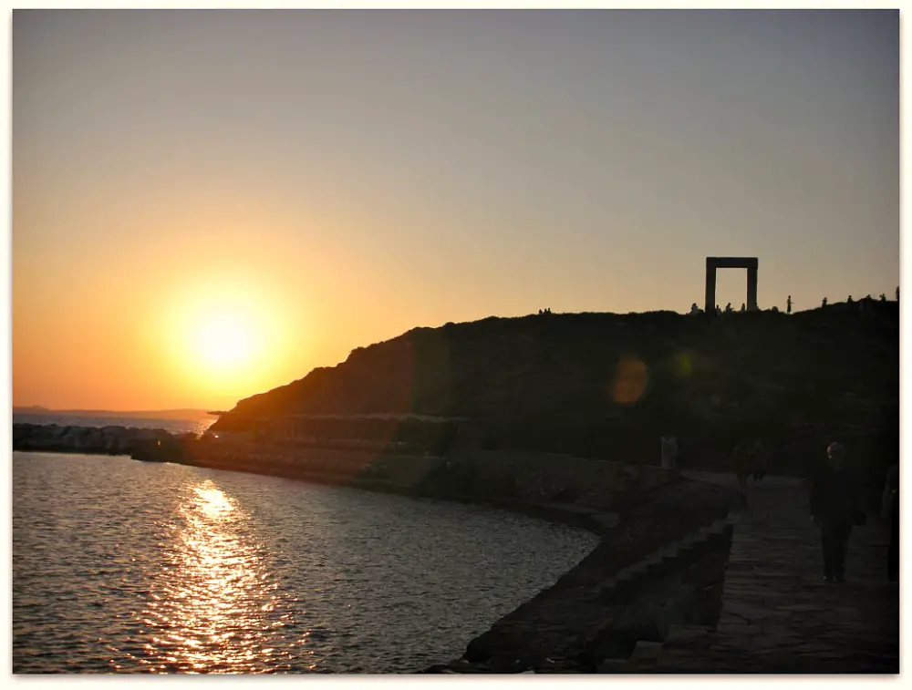 Naxos, Greece: Things to do. Sunset on Naxos Harbour. Life Beyond Borders