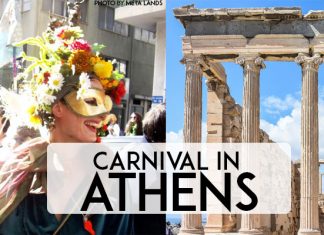 Apokries - Carnival time in Athens, Greece. Better than Venice and Rio! Come and celebrate carnival in Athens, Greece. "Metaxourgeio Carnival" (CC BY 2.0) by Meta Lands and Acropolis image by Anestiev