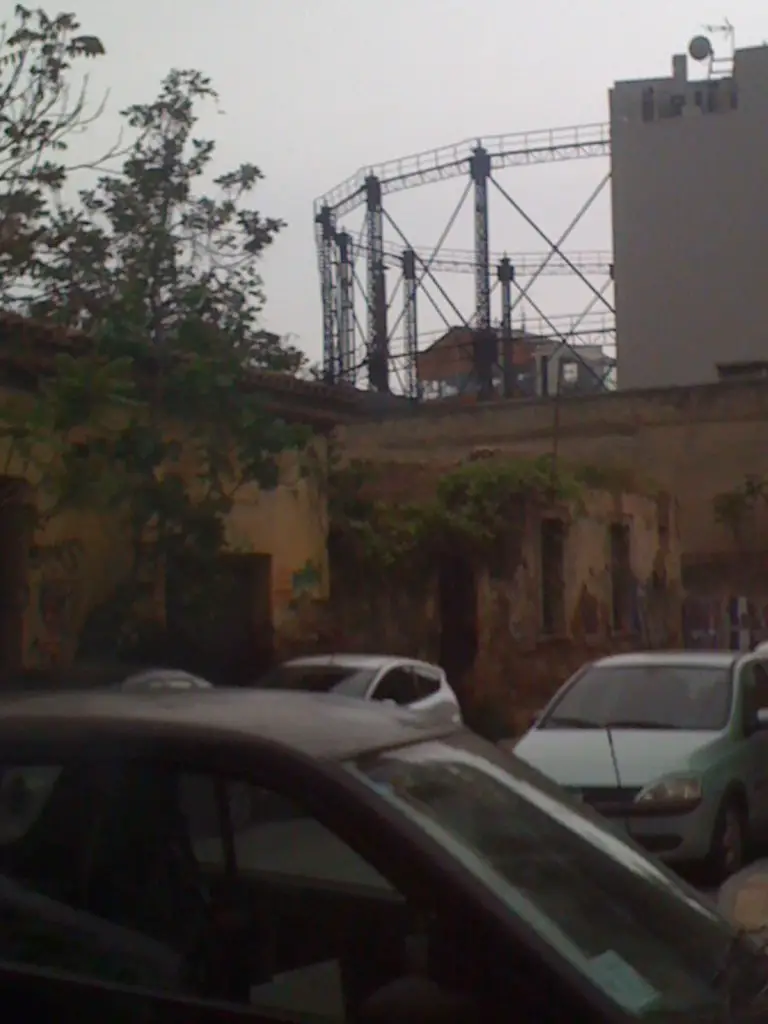 Old gas works amongst the neighbourhood