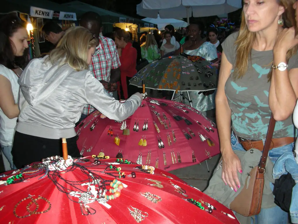 Handmade jewellery was sold