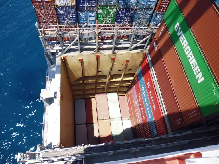 What does a container ship carry?