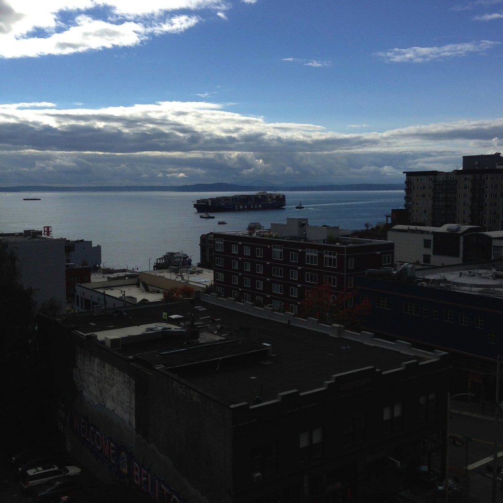 Keeping an eye on the ship in Seattle