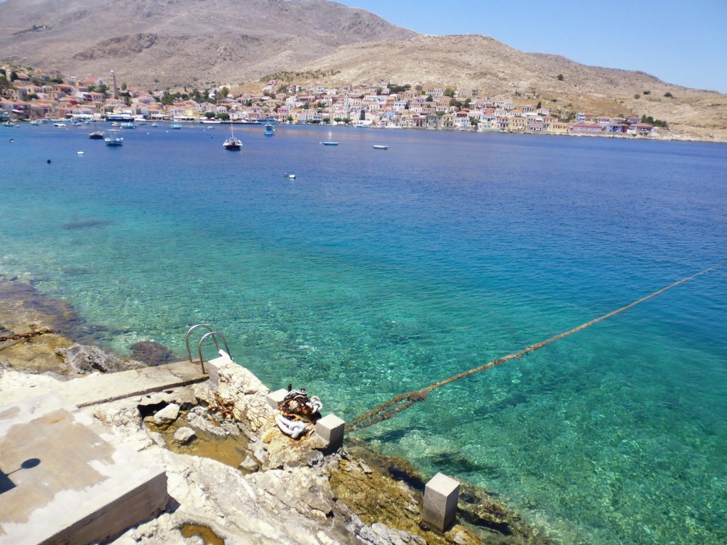 Swimming from the hotel veranda - Halki island - Greece - Life Beyond Borders