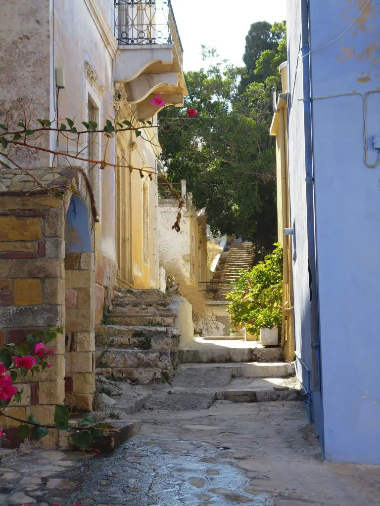 Typical Leros island cobbled street - Greece - LifeBeyondBorders