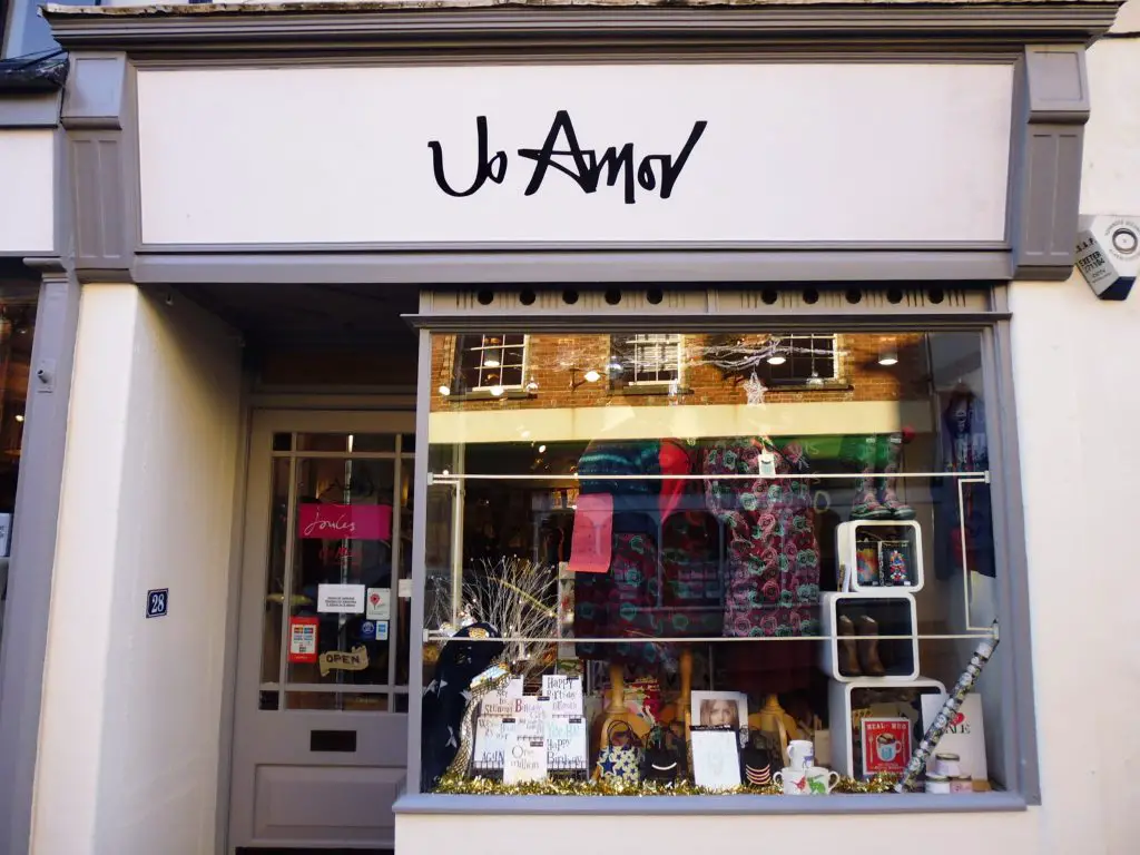 Jo Amor boutique shop - Tiverton, Devon, UK.
