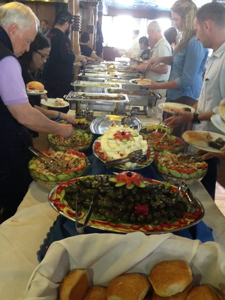 Buffet lunch on Athens One Day Cruise