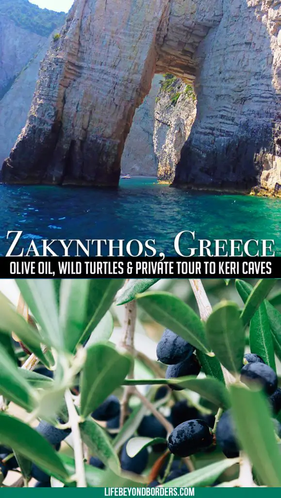 Zakynothos island, Greece: Discovering how olive oil is made and exploring the Keri Caves. Olive image in pic © https://unsplash.com/search/photos/olives?photo=pBEnl___L8s