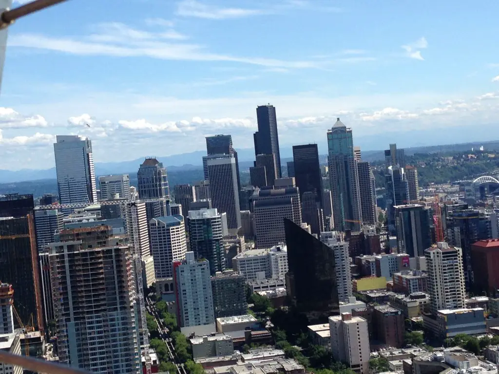 Great view of Seattle city from the Space Needle