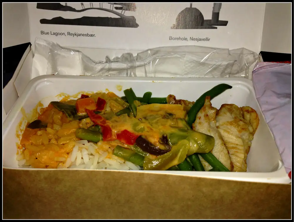 Icelandair Review - Green Thai curry bought on board a Reykjavik - Seattle flight - LifeBeyondBorders