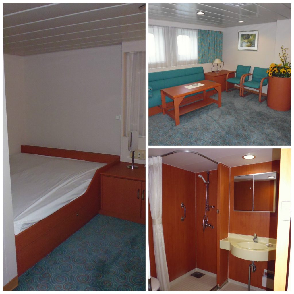 A cabin on board the container ship