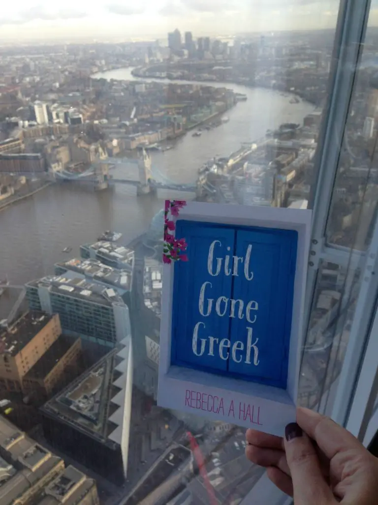 Even my debut novel - Girl Gone Greek enjoys the view from The Shard!