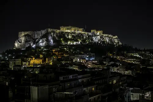 athens at night photo