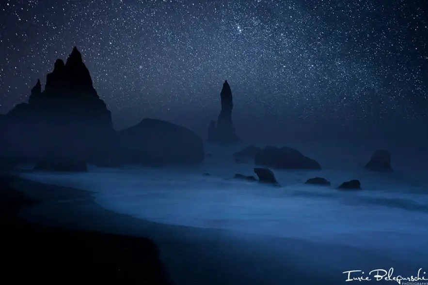 Reynisfjara Beachwith petrified trolls? Source