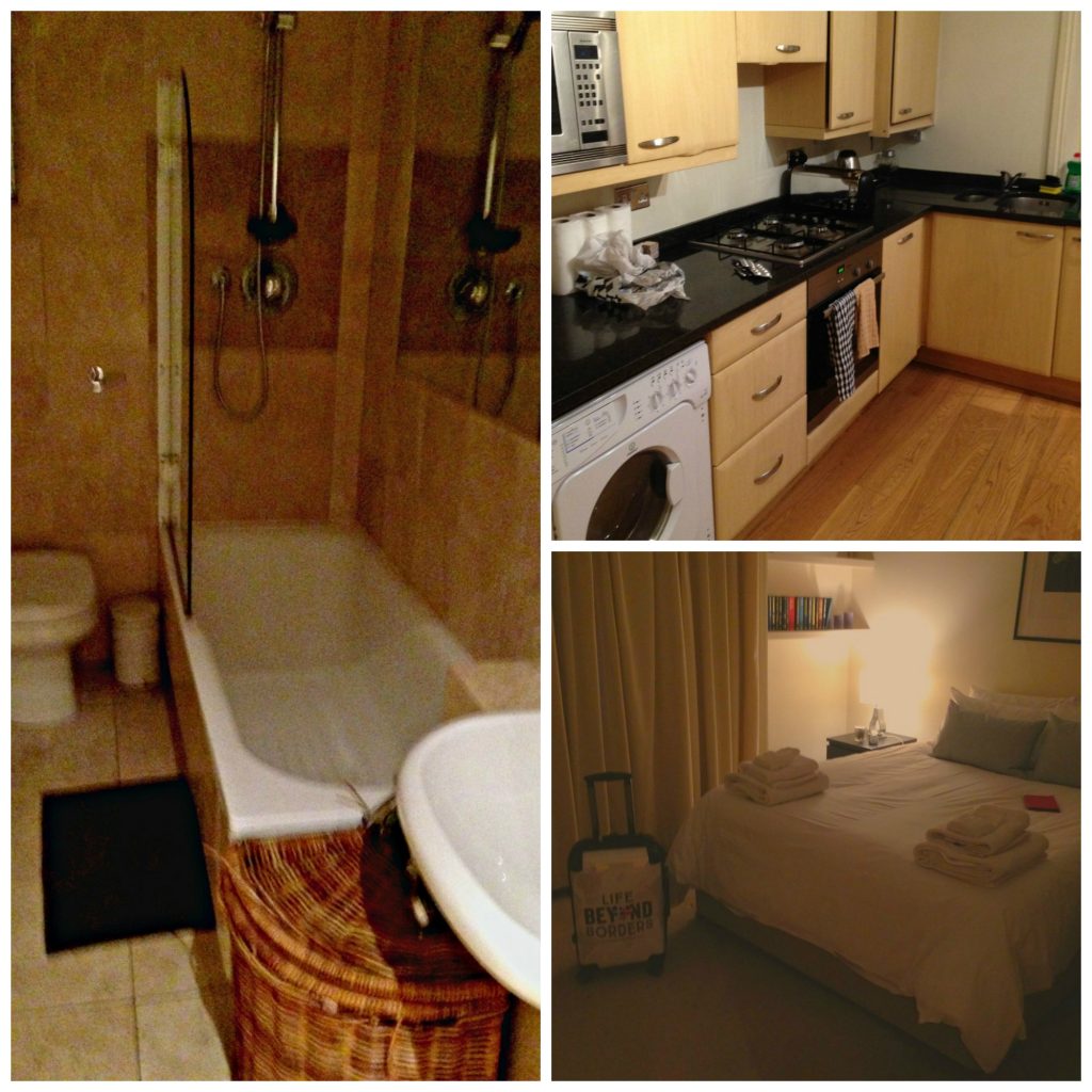 Bathroom, Kitchen and Bedroom of my City Relay property at Bina Gardens - London. Life Beyond Borders