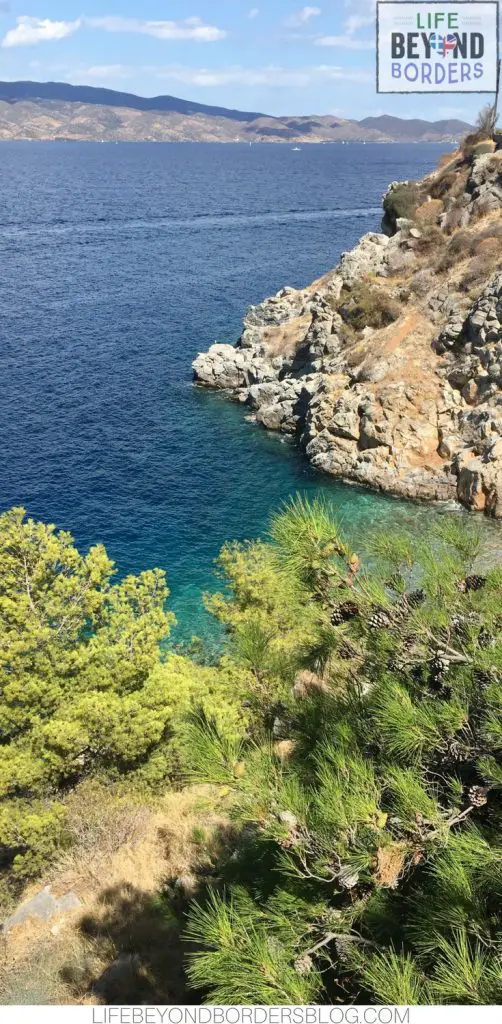 The blue waters of Hydra make for gorgeous swimming, despite the stony beaches.