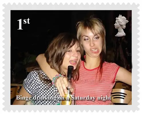 Stamp commemorating British Binge Drinking by The Lakelander binge drinking photo - LifeBeyondBorders